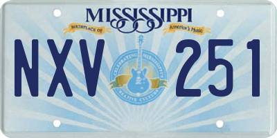 MS license plate NXV251