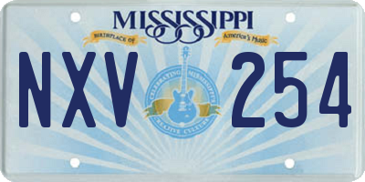 MS license plate NXV254