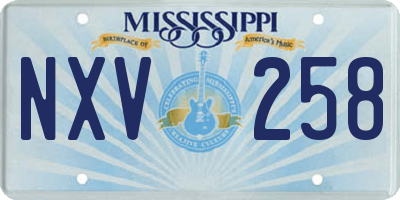 MS license plate NXV258