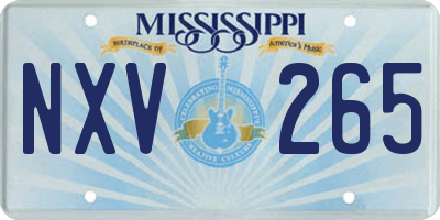 MS license plate NXV265