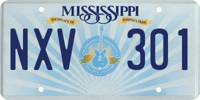 MS license plate NXV301