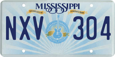 MS license plate NXV304