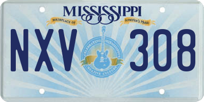 MS license plate NXV308
