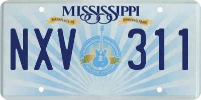 MS license plate NXV311