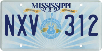 MS license plate NXV312
