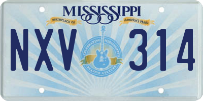 MS license plate NXV314
