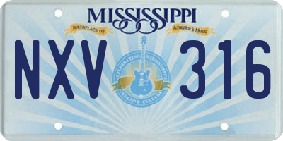 MS license plate NXV316