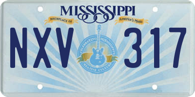 MS license plate NXV317