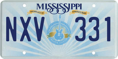 MS license plate NXV331