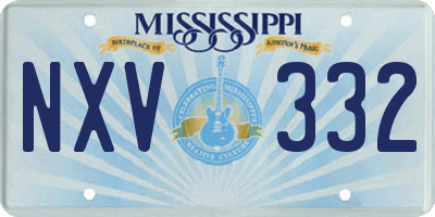 MS license plate NXV332
