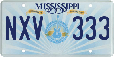 MS license plate NXV333