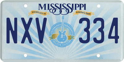 MS license plate NXV334