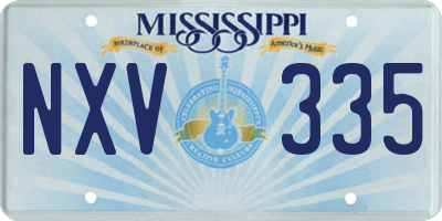MS license plate NXV335