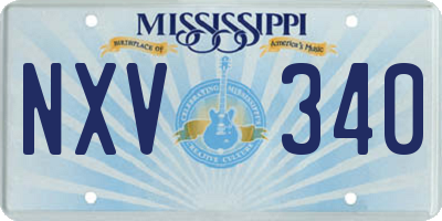 MS license plate NXV340