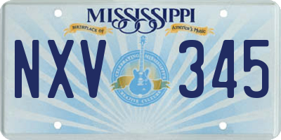 MS license plate NXV345