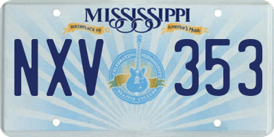 MS license plate NXV353
