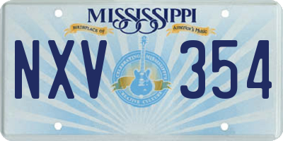 MS license plate NXV354