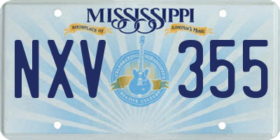 MS license plate NXV355