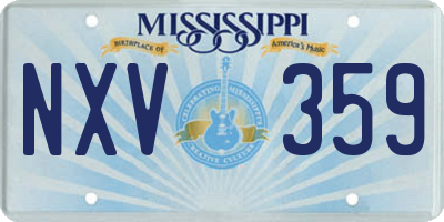 MS license plate NXV359