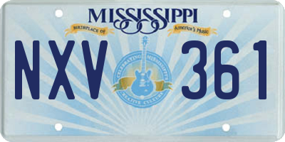 MS license plate NXV361