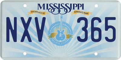 MS license plate NXV365