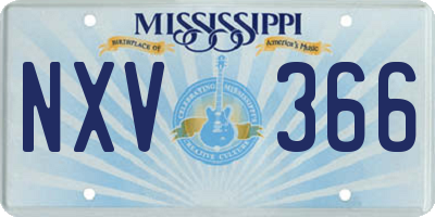 MS license plate NXV366
