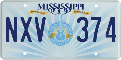 MS license plate NXV374