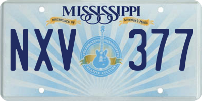 MS license plate NXV377