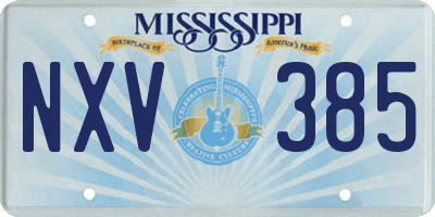 MS license plate NXV385
