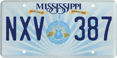 MS license plate NXV387