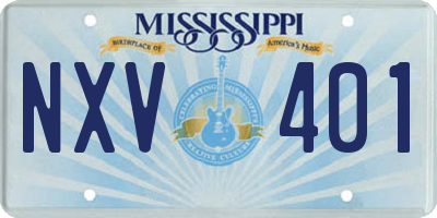 MS license plate NXV401