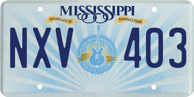 MS license plate NXV403