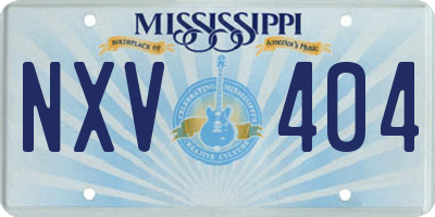 MS license plate NXV404