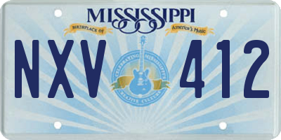 MS license plate NXV412