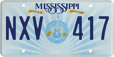 MS license plate NXV417