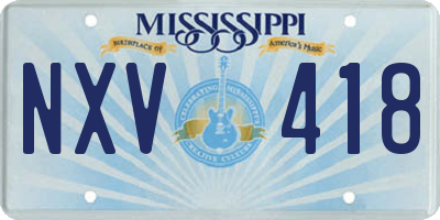 MS license plate NXV418