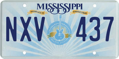 MS license plate NXV437