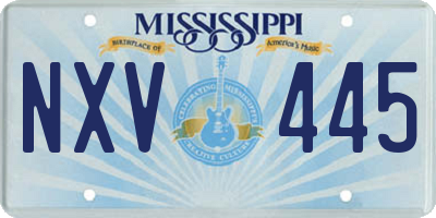MS license plate NXV445