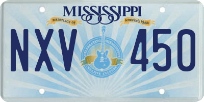 MS license plate NXV450