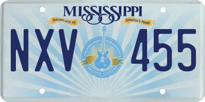 MS license plate NXV455