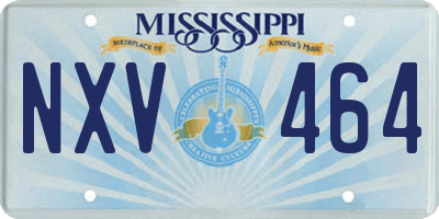 MS license plate NXV464