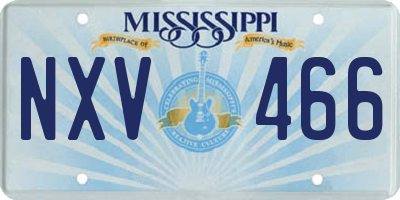 MS license plate NXV466