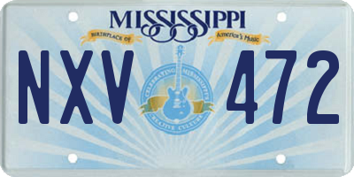 MS license plate NXV472