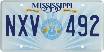 MS license plate NXV492