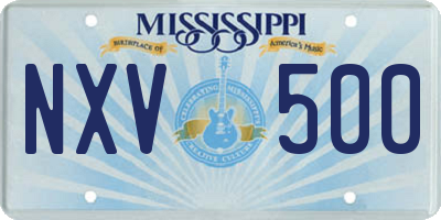 MS license plate NXV500