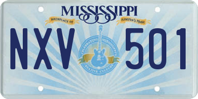 MS license plate NXV501