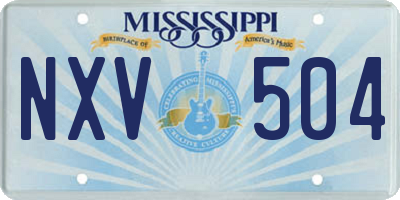 MS license plate NXV504