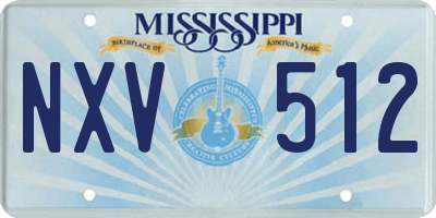 MS license plate NXV512