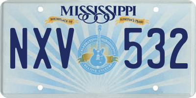 MS license plate NXV532