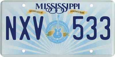 MS license plate NXV533